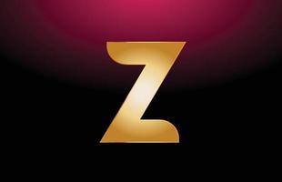 golden metal alphabet letter Z logo company icon design vector