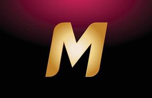 golden metal alphabet letter M logo company icon design vector