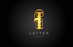 I golden letter alphabet design for logo company icon vector