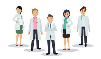 equipo de doctores. médicos masculinos y femeninos. Personal medico. vector