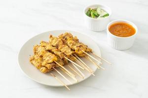 Pork satay with peanut sauce photo