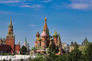 St. Basil's Cathedral at famous Red Square in Moscow photo