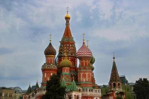 St. Basil's Cathedral at famous Red Square  in the heart of Moscow photo