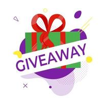 Giveaway gift concept for winners in social medias flat style design vector