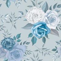 hermosa flor azul de patrones sin fisuras vector