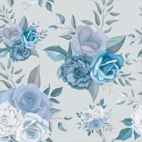 Beautiful blue flower seamless pattern vector