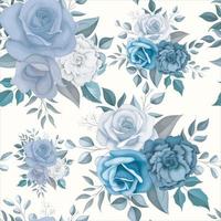 Beautiful blue flower seamless pattern vector
