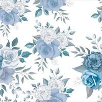 Beautiful blue flower seamless pattern vector