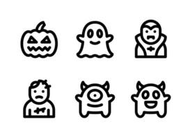 conjunto simple de iconos de líneas vectoriales relacionadas con halloween vector