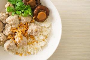 Dried Rice Porridge with Boiled Pork Bowl photo