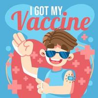 Proud After Got Vaccinated vector