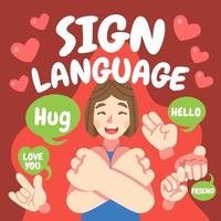 Communication with Sign Language vector