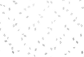 Light Silver, Gray vector pattern with music elements.