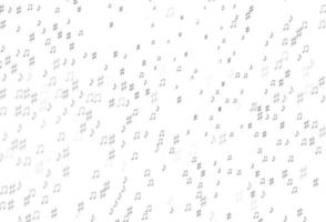 Light Silver, Gray vector pattern with music elements.