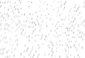 Light Silver, Gray vector pattern with music elements.