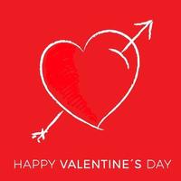 Hand drawn heart isolated. Doodle sketch red heart shape vector