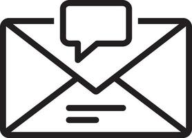 Line icon for inbox message vector