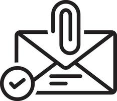 icono de línea para archivo adjunto de correo electrónico vector