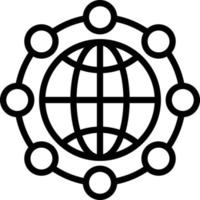 Line icon for global network vector