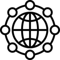 Line icon for global network vector