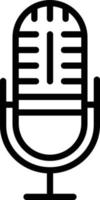 Line icon for microphone vector