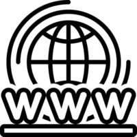 icono de línea para world wide web vector