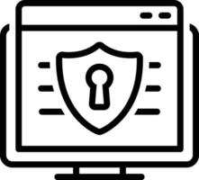 icono de línea de seguridad web vector