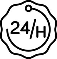 Line icon for 24 hours vector