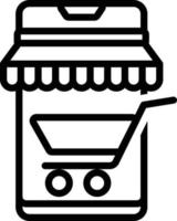 Line icon for mobile shopping vector