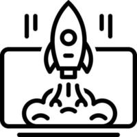 Line icon for launch vector