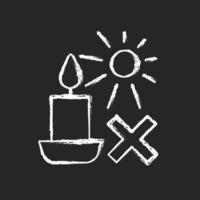 Protect candles from direct sunlight chalk white manual label icon vector