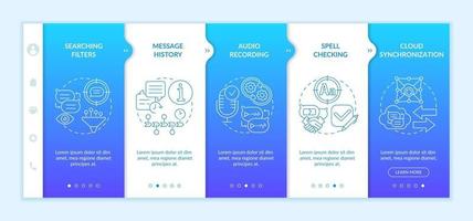 Best messaging feature onboarding vector template