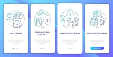 Lacks of adulthood onboarding mobile app page screen vector