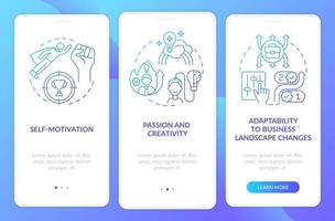 Startup launch requirements gradient onboarding mobile app page screen vector