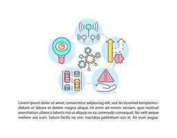 Traffic management system concept line icons with text vector