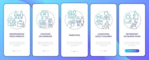 Family realisation onboarding mobile app page screen vector