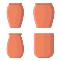 Flat design of clay plant pot 7 vector