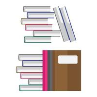 Flat design of stack of colored books 8 vector