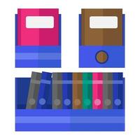 Flat design of stack of colored books 6 vector