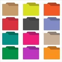 Set collection folder icon vector colored 6