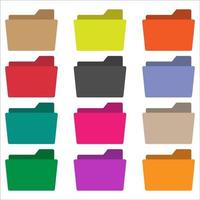 Set collection folder icon vector colored 5