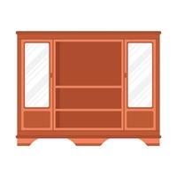 Flat design glazed wooden wardrobe furniture vector