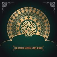 diseño de arte de mandala de patrón islámico de color dorado de lujo vector