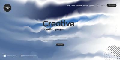 página de destino. Fondo de vector nublado de encabezado web