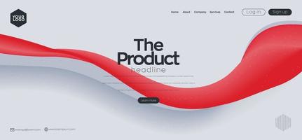 Landing page, Web header baackground with colorful line wave vector