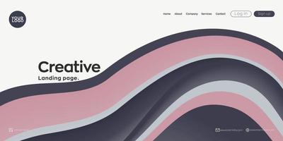 Landing page, Web header background with colorful line wave
