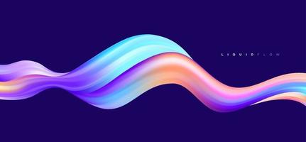Liquid blue dynamic wave background design vector
