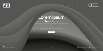 Landing page, Web header background with line wave vector