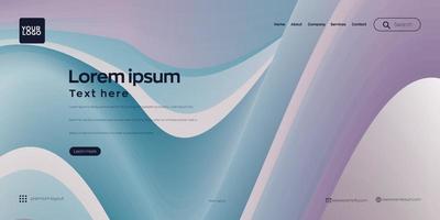 Landing page . web header background with colorful line wave vector