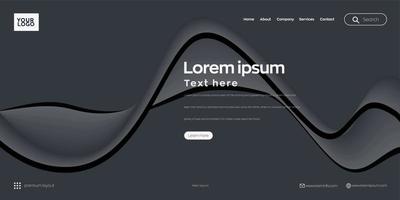 Landing page, Web header background with line wave vector